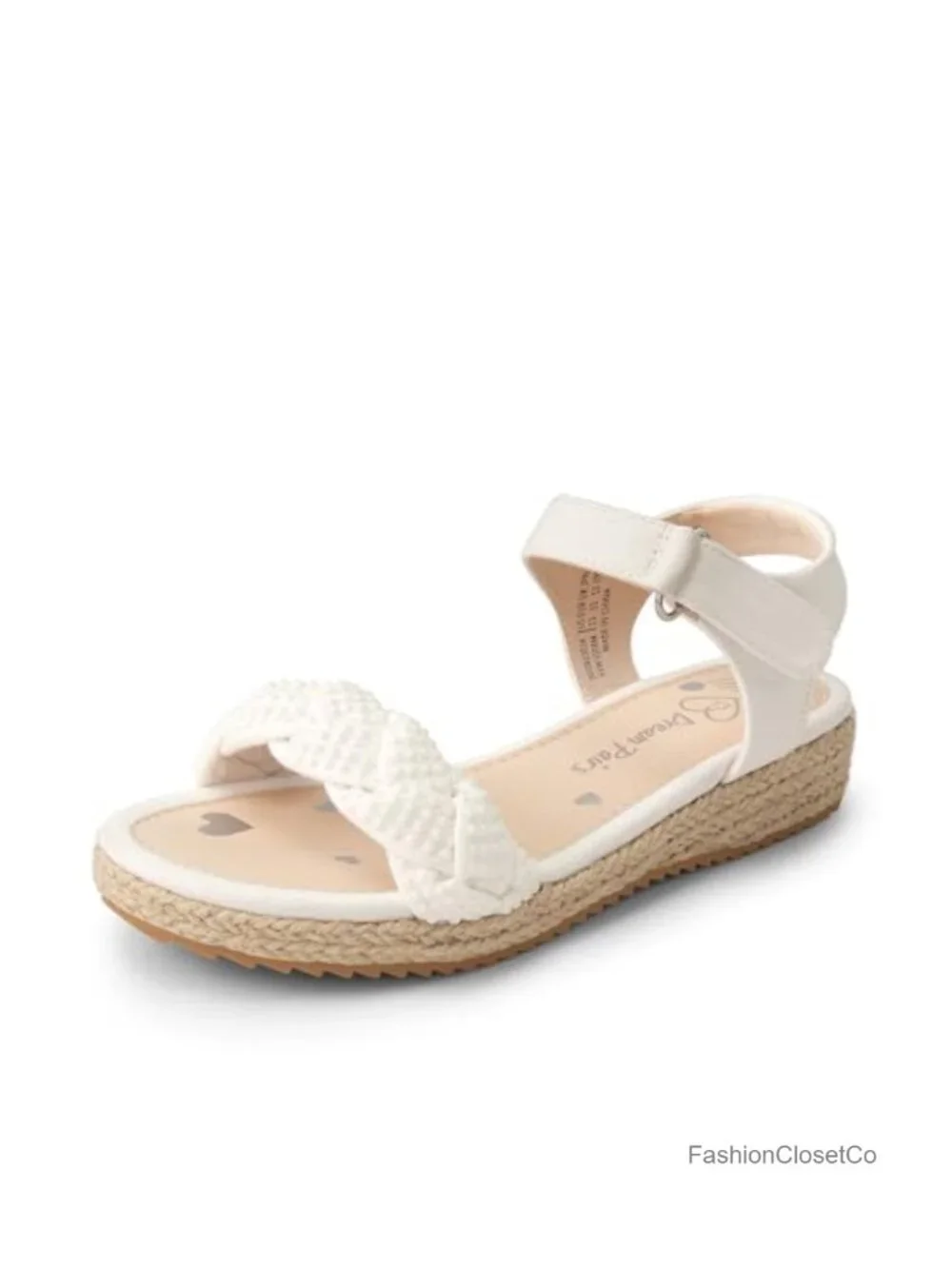 Girls Espadrille Platform Wedge Sandals with Rhinestones